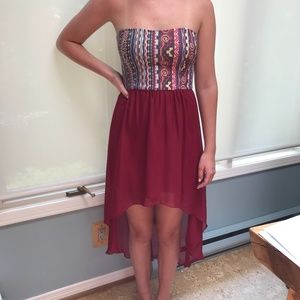 High Low Strapless Dress